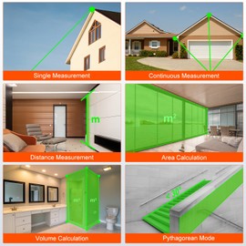 LASELION LG70 Laser Distance Meter – 70m (229ft) Range, High Accuracy, Multiple Measurement Modes, Built-in Level Bubble, Handle Laser Distance Measurement Tool，Mute Function (229ft)