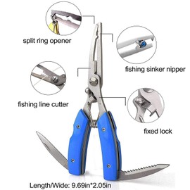 OROOTL Stainless Steel Fishing Pliers, Fishing Scissor Braid Line Cutters Fishing Hook Remover Fishing Tackle Accessories