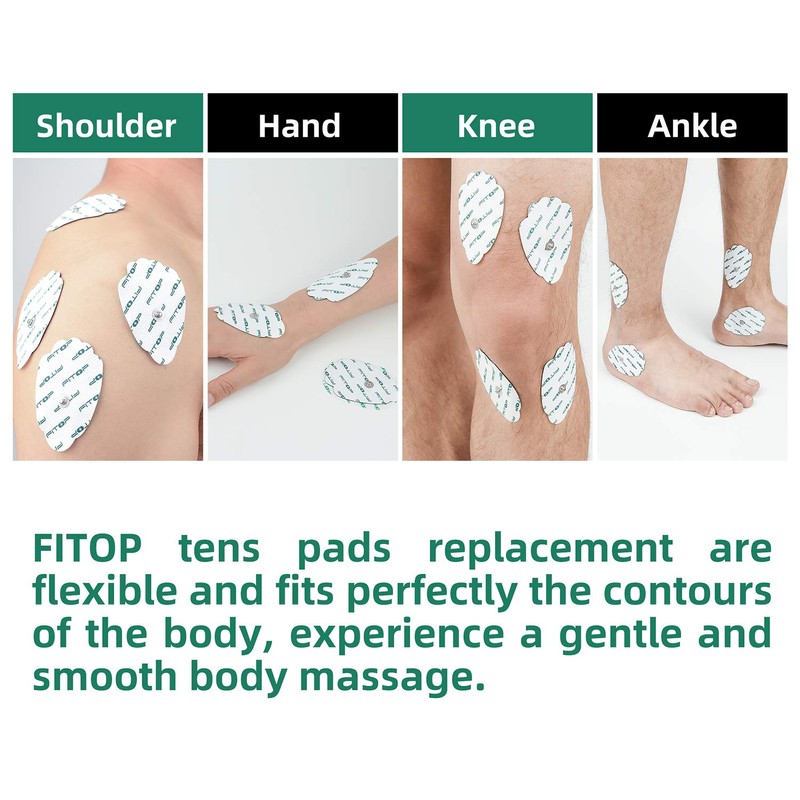 FITOP 20 Pcs TENS EMS Snap On Electrode Pad with
