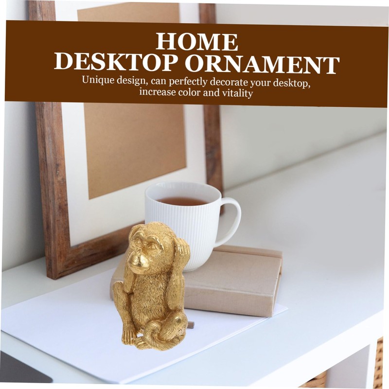 MAGICLULU Resin Monkey Adornment Monkey Decor for Office Tabletop Resin