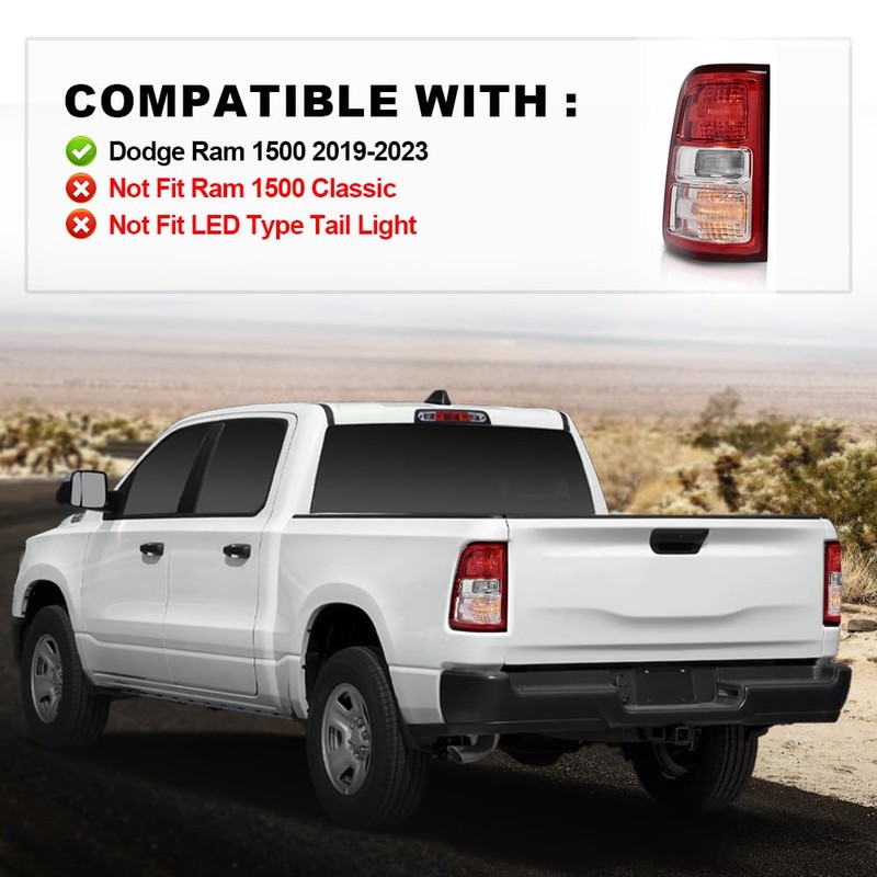 PIT66 Tail Lights Rear Light Lamp Assembly Compatible with Dodge