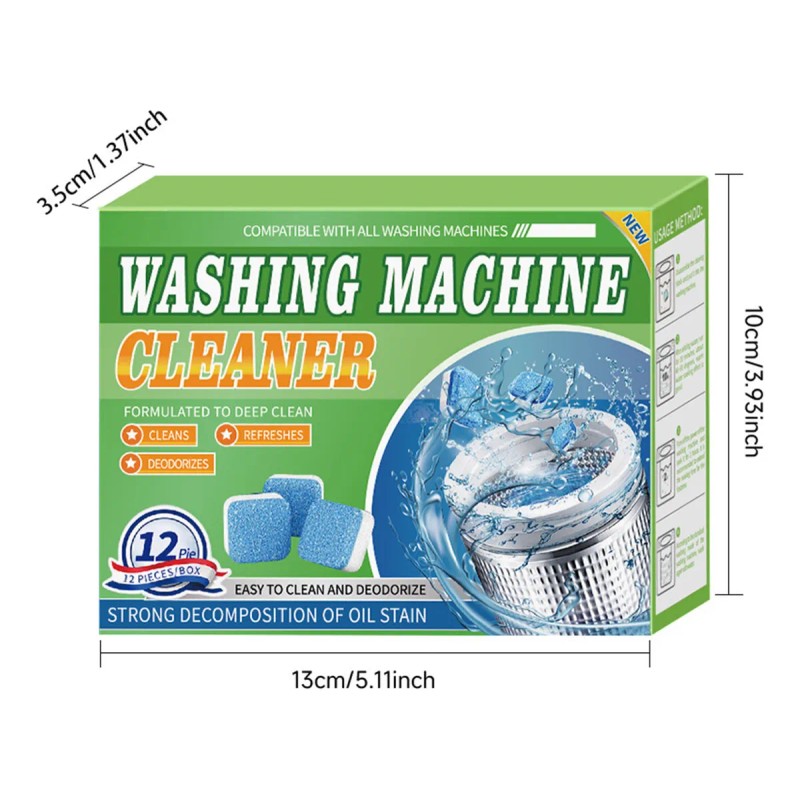 Tableta Limpiadora Efervescente Para Tambor De Lavado, 12 Un