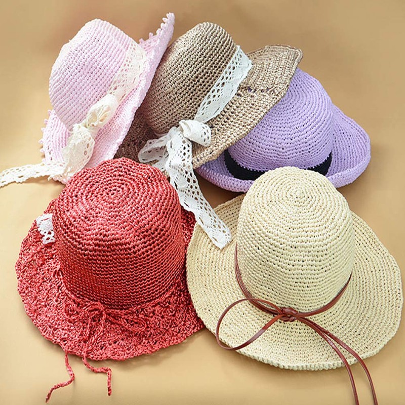 Natural Cotton Raffia Yarn Brown Crochet Summer Sun Hat Yarn