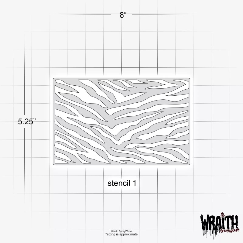 Wraith SprayWorks Zebra Leopard Pattern Set - Reusable Airbrush Stencil