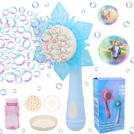 Bubble Machine for Children, Automatic Bubble Machine with Bubble Liquid, Bubble Wand Girls Boys for Indoor Outdoor Birthday Party Wedding Summer Toy (D)