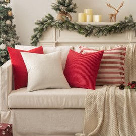 SLOZZI Set of 2 Velvet Cushion Covers, Household Decorative Cushion Cover, Soft Sofa Cushion for Sofa, Bedroom, Living Room, 50 x 50 cm, Cream White