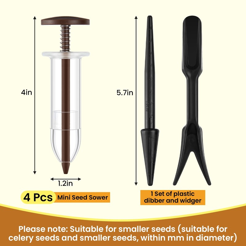 Flutesan 6 Pcs Mini Sowing Seed Dispenser Sower with 2