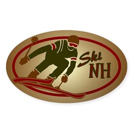 CafePress Ski NH Oval Car Bumper Sticker