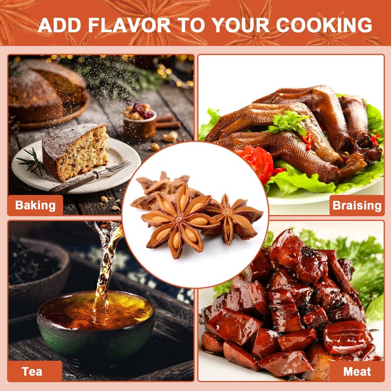 Besway Chinese Star Anise 7 oz, Whole Star Anise, Fresh,