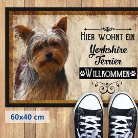 PR Print Royal Doormat Pets with Dog Picture Yorkshire Terrier – Gift Idea for Dog Lovers and Dog Owners – Size 60 x 40 cm