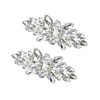 TENDYCOCO 1 Pair Shoe Buckle Rhinestone Crystal Shoe Clip Silver