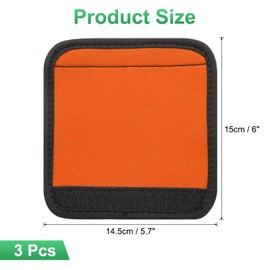 uxcell 3 Pcs Luggage Handle Wrap for Suitcase, Neoprene Handbag Grip Cover Protector Luggage Identifiers Suitcase Handle Wraps for Luggage Shopping Bag Travel Bags, Orange