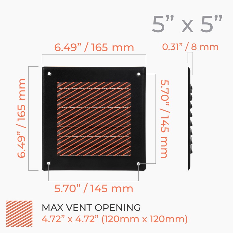 HVAC OV 5 x 5 Inch (Opening Size) Brown Galvanized