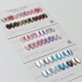 ⋆New color⋆63 types of glass bead magnetic gel one-color handmade nail tips - Stiletto / ⋆신상컬러⋆유리알 자석젤 63종 원컬러 수제네일팁 - 스틸레토