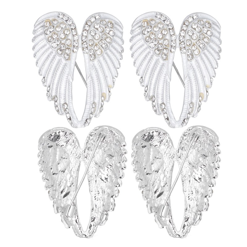 4Pcs Brooch Pin Diamond Angel Wing Pattern Cute Fashion Lapel
