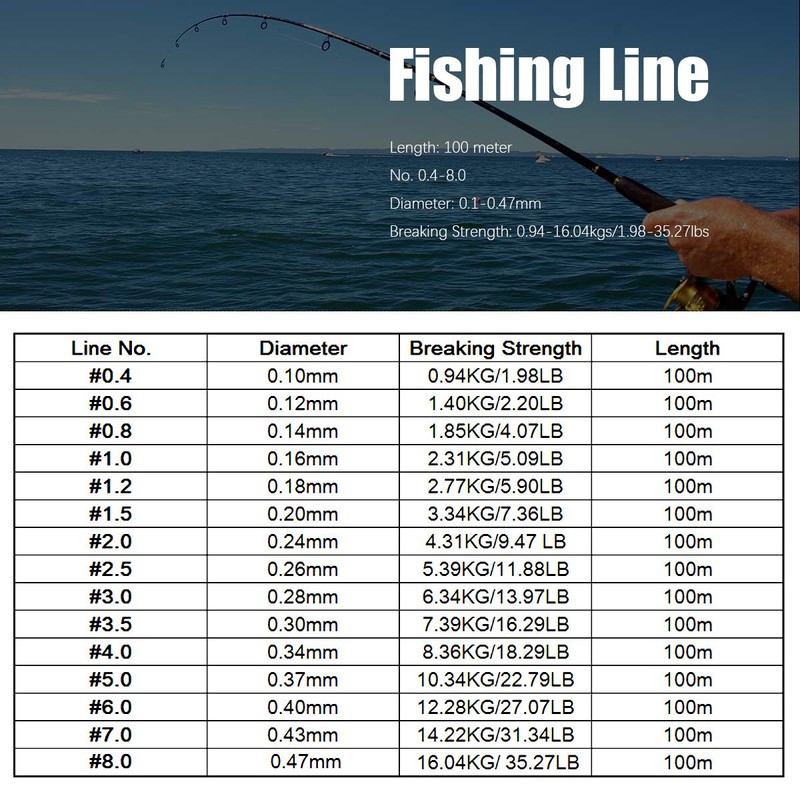 Fishing Line Fluorocarbon Leader Wheel Clear Nylon Monofilament 12.28KG/27.07LB 0.40mm