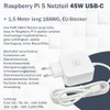 Raspberry Pi 5 USB-C Power Supply 45W, USB-C Power Supply,