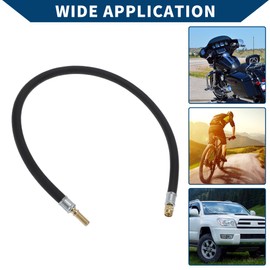 Hihaha Tire Inflator Extension Tube Air Pump Extend Hose Adapter Tire Valve for Car Motorcycle Bicycle Durable Rubber 23.62inch M8x0.8 7mm ID Black