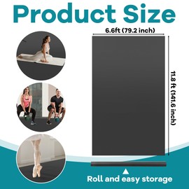 HOMBYS Dance Floor, Thick PVC Dance Flooring, Non-slip & Waterproof 6.6 ft x 3.9 ft/9.8ft/11.8ft Portable Dance Floor Roll, Dance Mat for Tap, Ballet, Modern, Jazz, Flamenco Dancing,(6.6 ft * 11.8 ft)