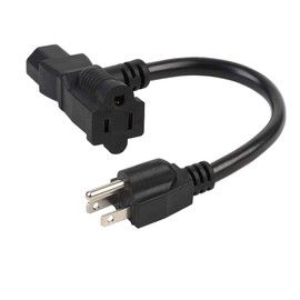 2 Feet/0.6M Nema 5-15P Male to C13/ Nema 5-15R Piggyback Power cord, UL CUL SJT 14AWG 3C, Replacement for Daisy Chain Pro Audio DJ etc