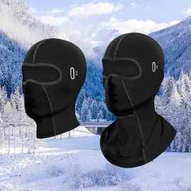 Winter Warm Balaclava Face Cover for Fashion & Hiking Sport Long Type/Black 2ea
