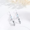 TRISHULA Feather Earrings 925 Sterling Silver Moonstone Earrings Moonstone Feather