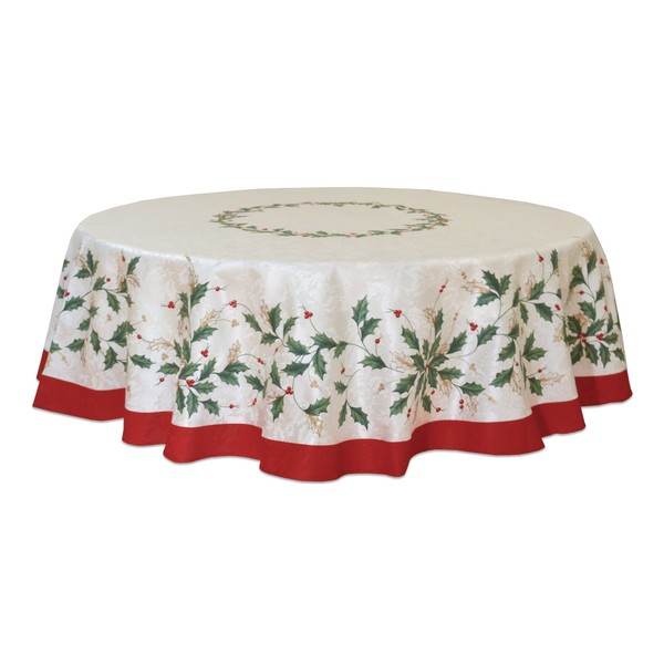 Lenox Golden Holly 70-inch Round Tablecloth