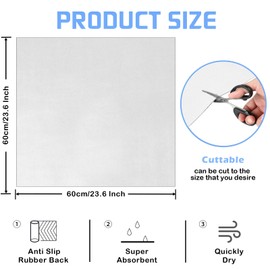 Washing Machine Cover 60 x 60 cm, Universal Washing Machine Cover, Non-Slip Washing Machine Cover, Non-Slip Washing Machine Mat, Dust Cover for Washing Machine, Dryer, Lid Protector (White)