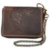 MDM Men's Biker Leather Wallet with Chain, Vintage, RFID Protection,