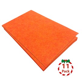 Stiff Felt Sheets, 11 Pcs Felt Fabric, 7"×11.3" Color Felt for Craft, Craft Felt Square for Sewing (red orange)