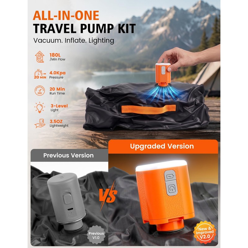 Seaflash Vacuum Travel Bags with Pump, 2 Pack 34L Space