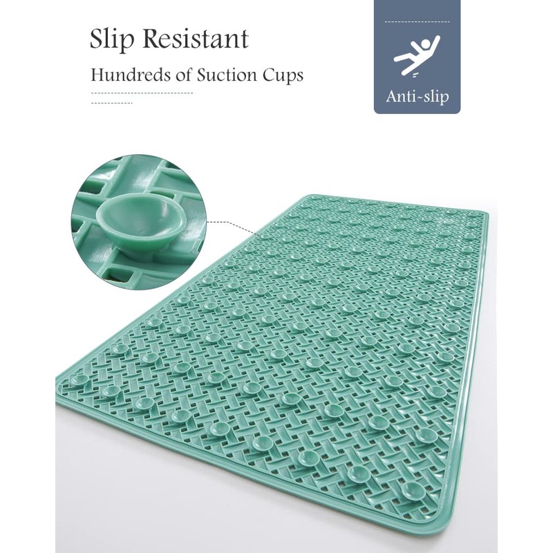 PADOOR Bathtub-Mat Non Slip with Suction Cups and Drain Holes,