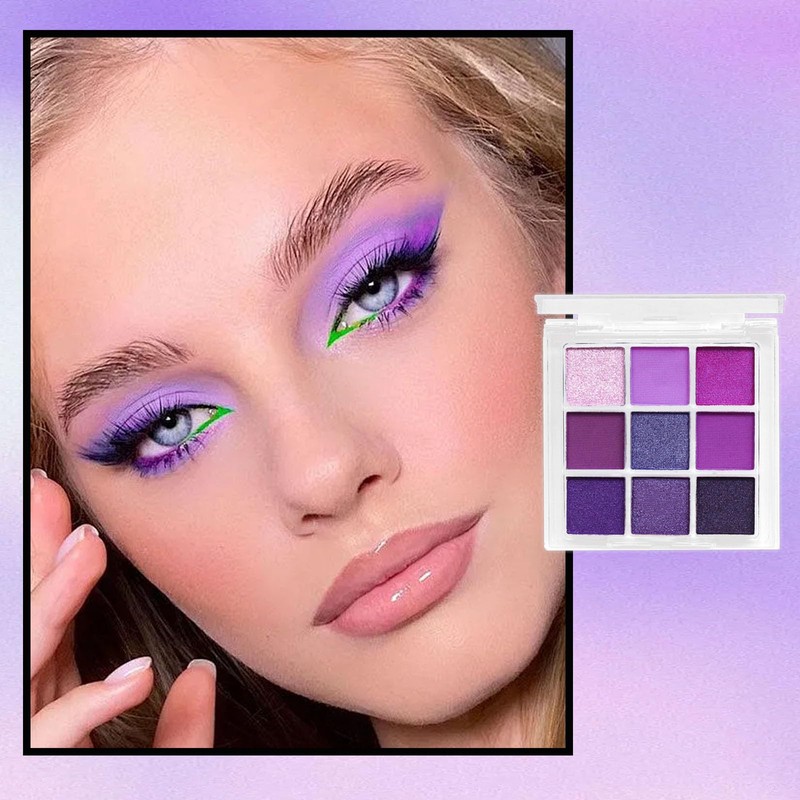 Purple Eyeshadow Palette, Pink Make-Up Palettes Shimmer Eye Shadow, Highly