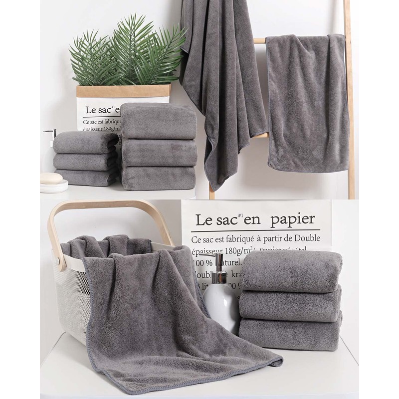 Lumimi Towels 4-Piece Soft Microfiber Hand Towel Set Washcloth Incredibly
