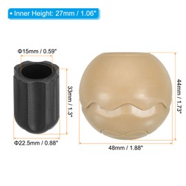 PATIKIL 0.59" Chair Leg Replacement Set of 4 TPE Outdoor Camping Chair Leg Caps Folding Chair Legs Floor Protection Fits 0.59"(15mm) Chair Legs, Beige