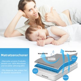 mafudoxi Waterproof Mattress Protector 140 x 200 cm Fitted Sheet, Breathable Mattress Topper Bed Sheet, High-Quality Fitted Sheets, Incontinence Underlay, Washable at 60°C, Grey