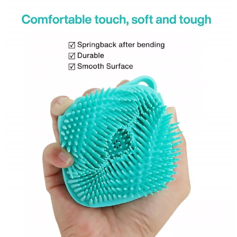 TIKA Silicone Bath Brush w Soap Dispenser-Body Scrubber, Handheld Hygiene