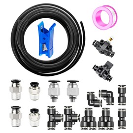 HUAZIZ Black 8 mm OD 5 mm ID Polyurethane PU Air Hose Pipe Kit 10 Metres 32.8 ft