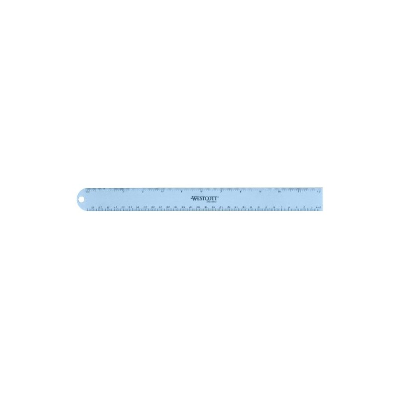 Westcott Anodized Aluminum Ruler, 12", Color Varies (14174)