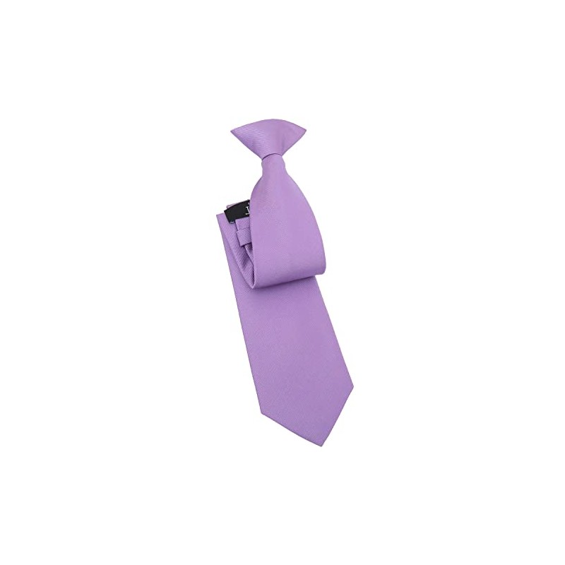 DQT Men's Plain Twill Wedding Formal Clip On Tie -