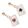 COLLBATH 1 Pair Heart Playing Card Ear Studs Women Fashion