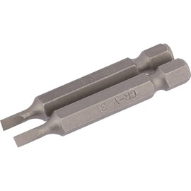 Draper 64088 3mm 1/4" Hex Plain Slot Insert Bit 50mm Long (2 Piece)