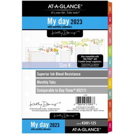 AT-A-GLANCE 2023 Daily & Monthly Planner Refill, 52111 Day-Timer, 5-1/2" x 8-1/2", Size 4, Desk Size, Kathy Davis (KD81-125)