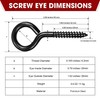 PAMAZY 16pcs Screw Eyes, 2.56 Inch Black Eye Hooks Screw