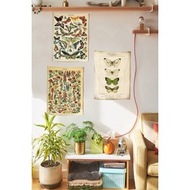 JV Home Butterfly Set Tapestry for Wall Decor Funny Decorative Minimal Wall Art for Bedroom Living Room Boho Decoration For House 24x27 inch Off White/Green Set of 3