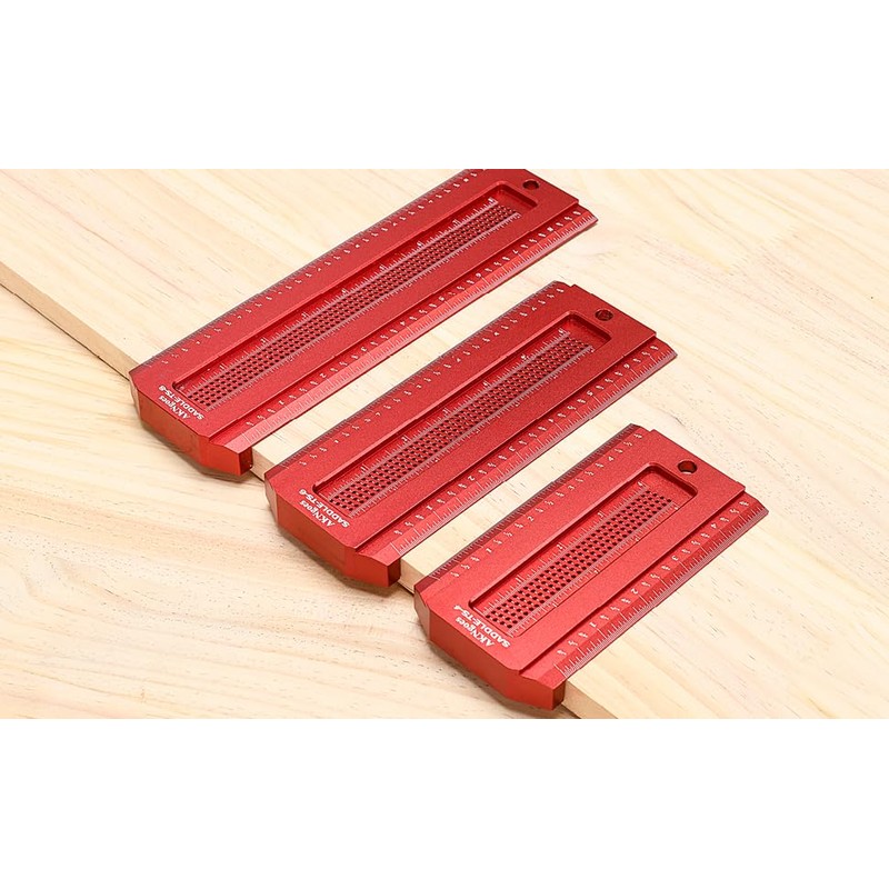 AKNgoes Woodworking Saddle T-Square Ruler 6in, T-Square for Carpenter Work,