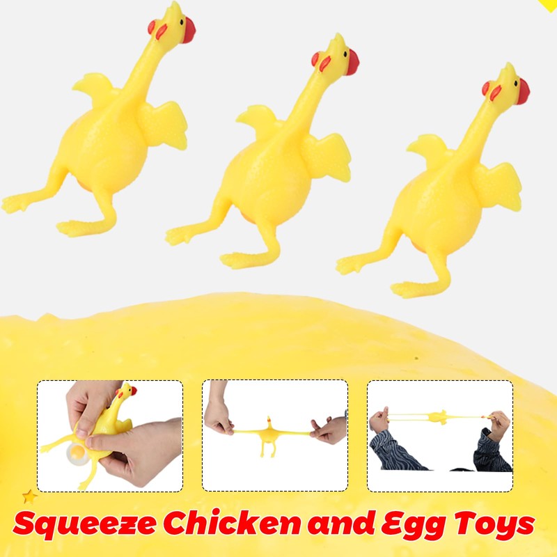 YOYOSTORE 16cm Funny Squishy Toys Chicken and Eggs Stress Relieve