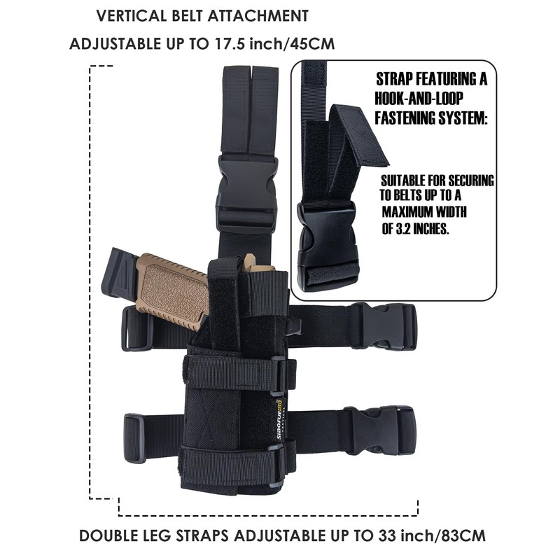 Universal Drop Leg Holster - Adjustable Thigh Holster for Light