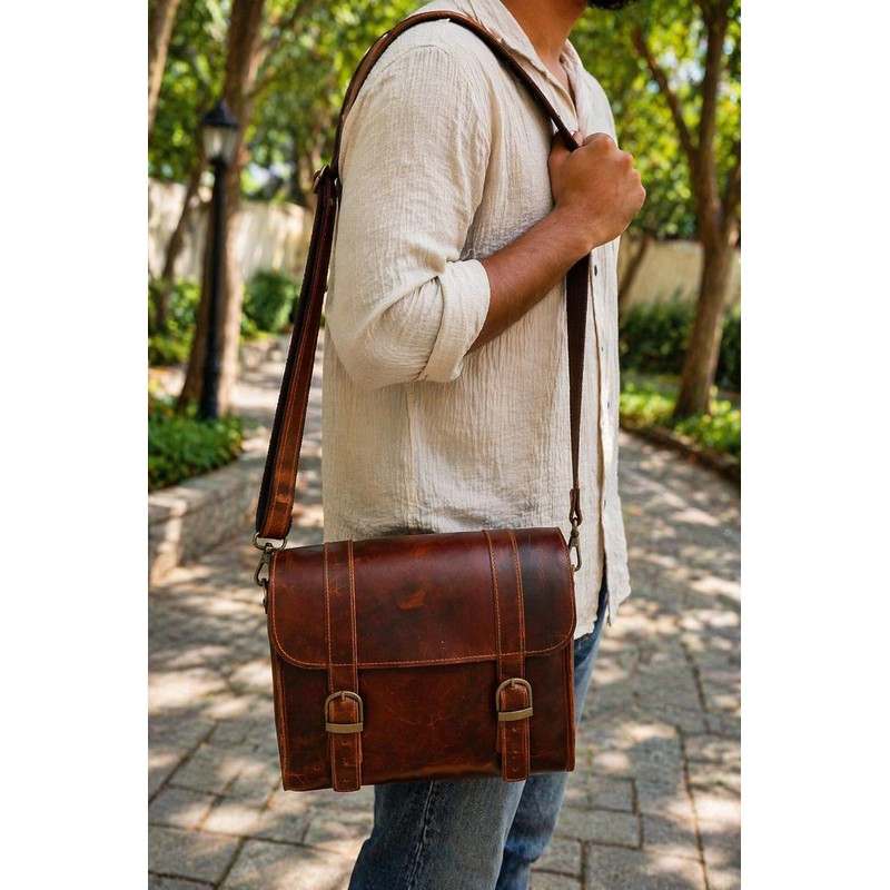 American Blue Bicycle Bag Leather Handlebar Bag Women Men