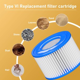 Macaberry Type Ⅵ Hot Tub Spa Filter Replacement Compatible with Lay-Z-Spa, Coleman SaluSpa 90352E 58323, Inflatable Hot Tub, Swimming Pool Pump Filter Type Ⅵ Cartridge, 12 Pack